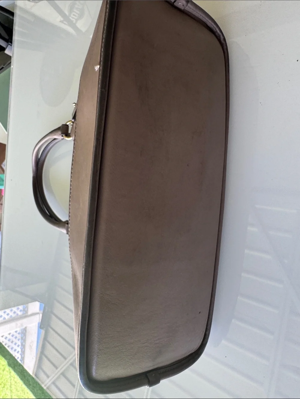 Coach Metallic Taupe Signature Dome Satchel